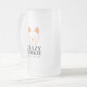 Crazy Yorkie Custom Frosted Beer Mug (Devant gauche)