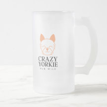 Crazy Yorkie Custom Frosted Beer Mug
