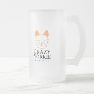 Crazy Yorkie Custom Frosted Beer Mug