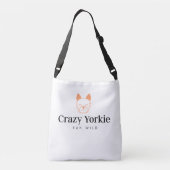 Crazy Yorkie Premium Canvas Bag Crossbody Tas (Achterkant)