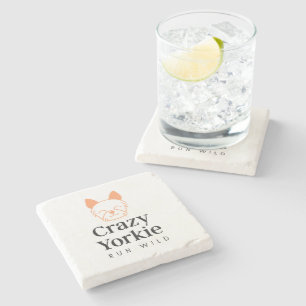 Crazy Yorkie Premium Marble Onderzetter