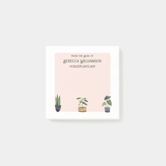 #crazyplantlady Van het bureau van de persoonlijke Post-it® Notes (Voorkant)