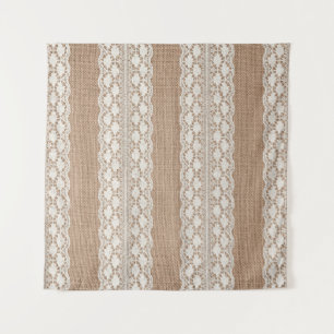 Crea wit kant: jute textuur wandkleed