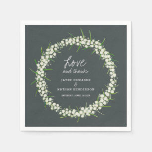 Cream acacacia spring bloemen trouwerij luiers servet