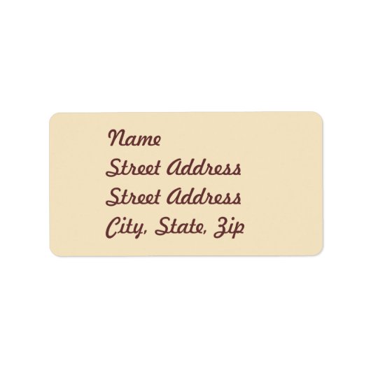 Cream Address Sticker (Voorkant)
