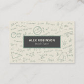 Cream Algebra Math Tutor carte de visite (Devant)