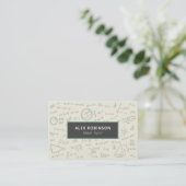 Cream Algebra Math Tutor carte de visite (Debout devant)