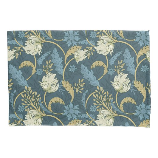 Cream and Blue Floral Art Nouveau  Kussensloop (Voorkant)