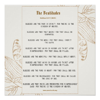 Cream and Bronze Beatitudes Inspiration Perfect Poster