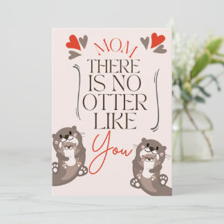 Cream and Brown Otter Pun Mother's Day Card Feestdagenkaart