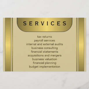 Cream and Gold Bord 5,5-inch x 8,5-inch accountant Flyer