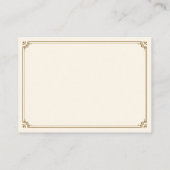 Cream and Gold Border Wedding Informatiekaartje (Achterkant)