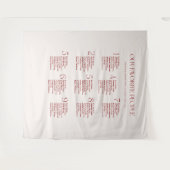Cream and Maroon Wedding Seating Chart Fabric Wandkleed (Voorkant (horizontaal))