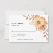 Cream Apricot Floral Wedding RSVP Card (Voorkant)