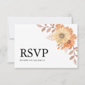 Cream Apricot Floral Wedding RSVP Card (Achterkant)