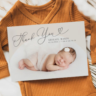 Cream Arch Lijst Thank You Geboorteaankondiging Aankondiging