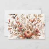 Cream Autumn Harvest Wedding RSVP Botanische react (Achterkant)