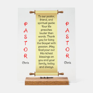 Cream Banner Pastor Appreciation Acryl Teken Bord