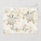 Cream Beach Sea Turtles Thinking of you Briefkaart (Voorkant)