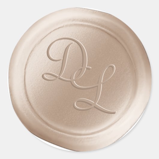 Cream Beige 2 Letter Monogram Wax Seal Stickers (Voorkant)