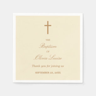 Cream Beige Baptism Party Napkins Servet