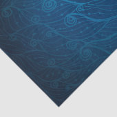 Cream Beige Lace op Swirling Blue Background Tissuepapier (Detail)