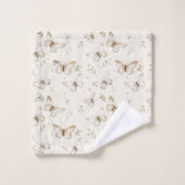 Cream Beige Sand Butterflies (Gant de toilette)