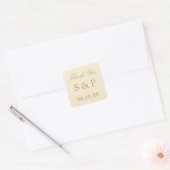 Cream Beige Wedding Favor Dank u Sticker (Envelop)