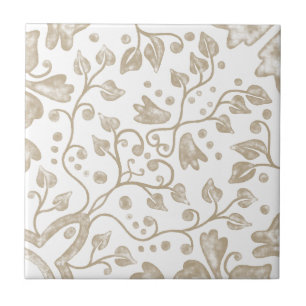 Cream Beige White  Originele Waterverf Tegeltje