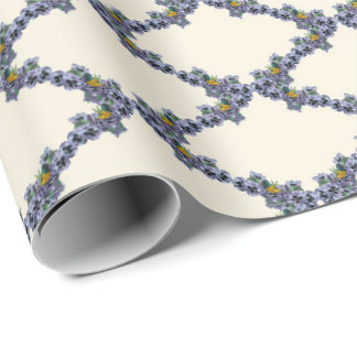 Cream bird and flower trellis wrapping paper cadeaupapier