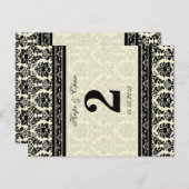 Cream & Black Damask Briefkaart (Voorkant / Achterkant)