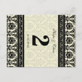 Cream & Black Damask Briefkaart (Achterkant)