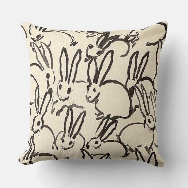 Cream & Black Hutch Designer Pillow Kussen (Voorkant)