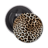 Cream Black Leopard-afdrukken Button Flesopener (Voorkant)