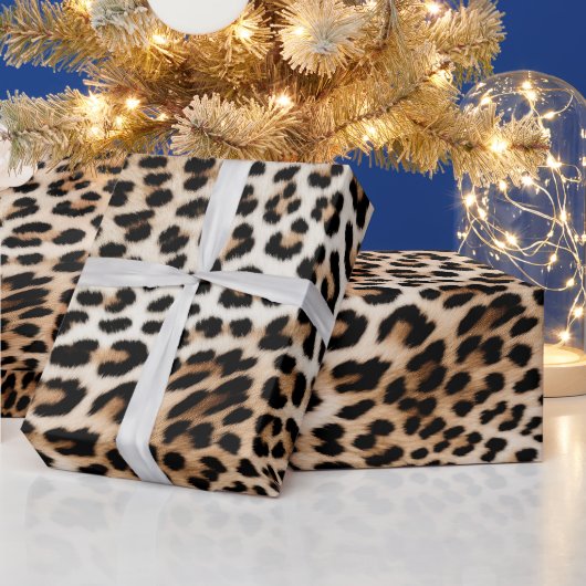 Cream Black Leopard-afdrukken Cadeaupapier (Feestdagen)