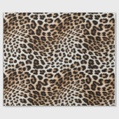 Cream Black Leopard-afdrukken Cadeaupapier (Vlak)
