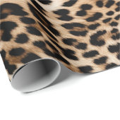 Cream Black Leopard-afdrukken Cadeaupapier (Rol Hoek)