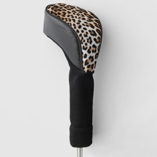 Cream Black Leopard-afdrukken Golfheadcover (Schuin)