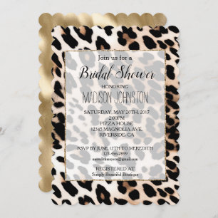 Cream Black Leopard-afdrukken Kaart