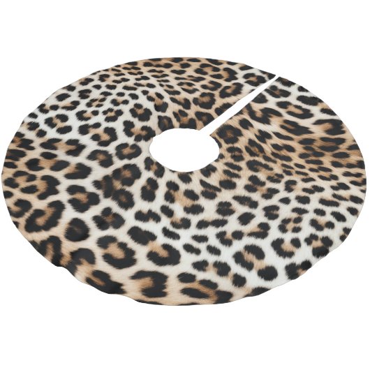 Cream Black Leopard-afdrukken Kerstboom Rok (Gekanteld)