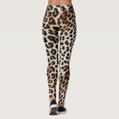 Cream Black Leopard-afdrukken Leggings (Achterkant)