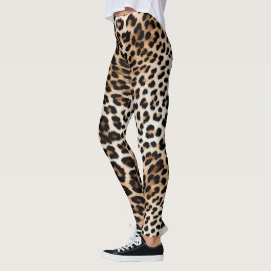 Cream Black Leopard-afdrukken Leggings (Links)