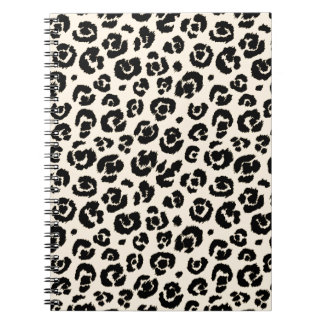 Cream Black Leopard-afdrukken Notitieboek