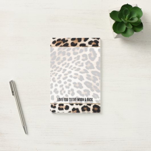 Cream Black Leopard-afdrukken Post-it® Notes (Kantoor)