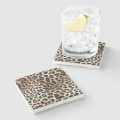Cream Black Leopard-afdrukken Stenen Onderzetter (Zijkant)