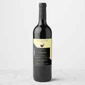 Cream Black Wavy Rose Gold Hearts Étiquettes de pr (Devant)