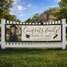 CREAM & BLK 2026 | Diploma-banner met foto