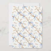 Cream Blue Bows Kaart (Achterkant)