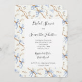 Cream Blue Bows Kaart (Voorkant / Achterkant)