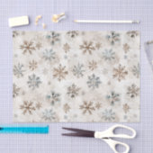 Cream Blue Brown Snowflakes Christmas Tissuepapier (Craft)